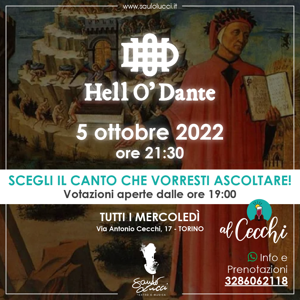 Hell O’ Dante mercoledì 5 ottobre