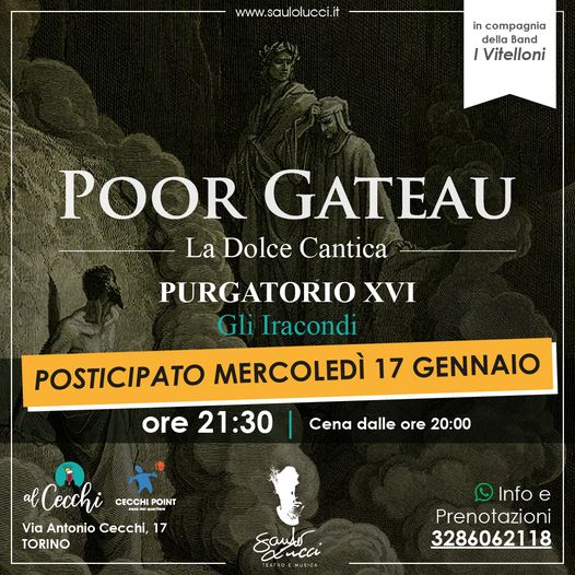 Poor Gateau: evento posticipato